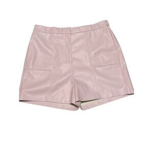 Halogen Women's Faux Leather Shorts Size 1 Pale Pink High Rise Streetwear Casual